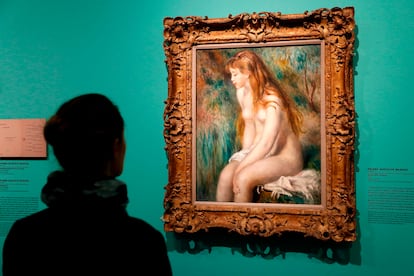 Un cuadro de Pierre-Auguste Renoir en la exposición 'Monet Collectionneur', de 2017, en Museo Marmottan Monet, en París.