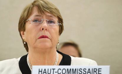 La alta comisionada para los Derechos Humanos, Michelle Bachelet, el miércoles. 