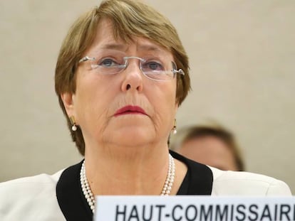 La alta comisionada para los Derechos Humanos, Michelle Bachelet, el miércoles. 