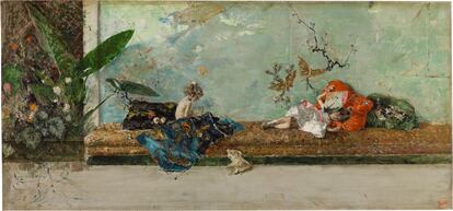 'Los hijos del pintor en el salón japonés', de Mariano Fortuny, que cuelga en el Museo del Prado de Madrid.