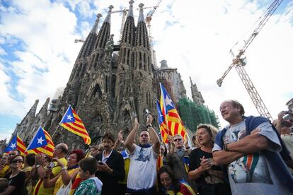 Via Catalana organizada por la Assemblea Nacional Catalana (ANC) delante de la Sagrada Familia.