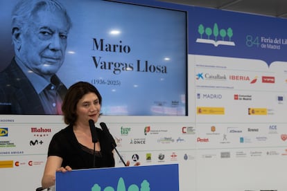 Redaktor Pilar Reyes, w hołdzie dla Mario Vargas Llosa na Madryt Book Fair w sobotę, 31 maja.