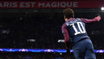 Neymar, en el partido del PSG ante el Celtic.
