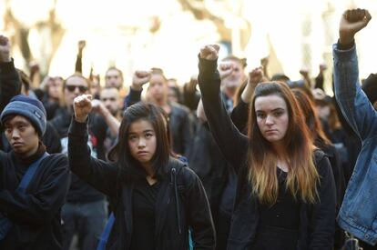 Manifestación contra el racismo en Australia.