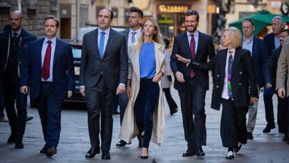 Pablo Casado, Cayetana Álvarez de Toledo y Rosa Díez el pasado noviembre en un acto de campaña en Barcelona.