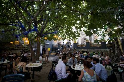 La terrassa de l'Antic Teatre.