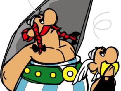 Obelix e Asterix, revistos pelo ilustrador Marcos Balfagón.