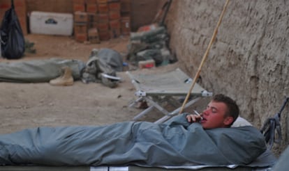 Un soldado estadounidense, en el campamento instalado en la localidad de Shiah Choy, en la provincia afgana de Kandahar (sur).