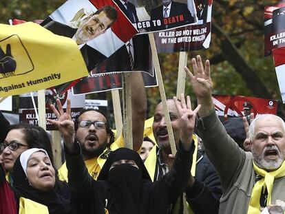 Protestas en Londres en 2015 ante la visita del presidente egipcio Al Sisi. 
