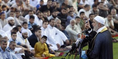 El primer ministro de Gaza, Ismail Haniyeh, durante el Eid al Fitr.