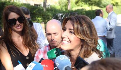 La secretaria general del PSOE-A, Susana Díaz, durante un acto este martes en Sevilla.