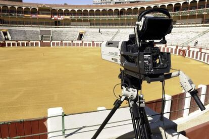 Aspecto de la plaza de toros de Valladolid, desde donde las cámaras de TVE vuelven hoy a retransmitir