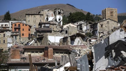 Vista geral de Accumoli em 3 de agosto de 2017.