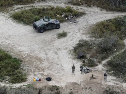 Miembros de la Guardia Nacional en patrulla en la frontera en Texas en 2015