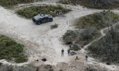 Miembros de la Guardia Nacional en patrulla en la frontera en Texas en 2015