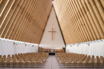 Cardboard Cathedral, en Christchurch (Nueva Zelanda), de Shigeru Ban.