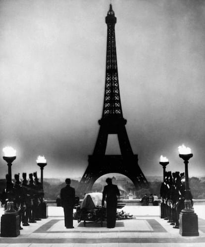 Las exequias de Paúl Valéry en París, en 1945. 