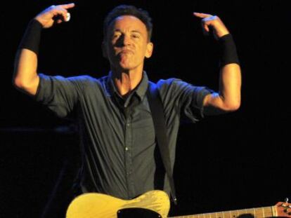 Bruce Springsteen durante um show no Chile, em setembro de 2013.