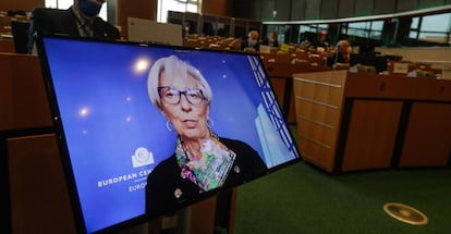 Christine Lagarde, presidenta del BCE, en su intervención ante el Comité de Asuntos Económicos del Parlamento Europeo.