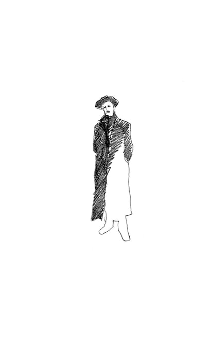 Ilustración de James Joyce realizada por Arturo Garrido.