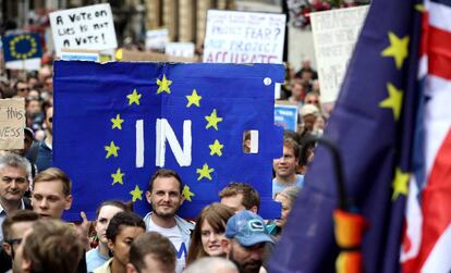 Manifestación por la permanencia de Reino Unido en la UE en Londres en 2016.