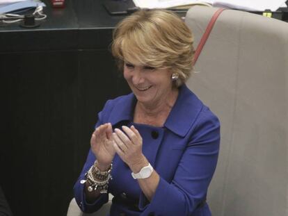 Esperanza Aguirre en el pleno del Ayuntamiento de Madrid.