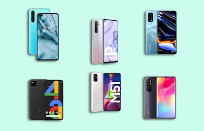 Seleccionamos los seis mejores móviles de gama media de 2020 de marcas como Xiaomi, Huawei o Samsung, entre otros.