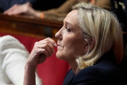 Marine Le Pen, ayer en la Asamblea Nacional francesa.