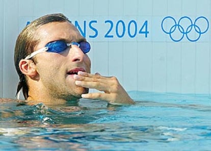 Ian Thorpe, durante un entrenamiento ayer en Atenas.