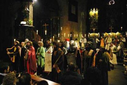 Un aspecto del montaje del <i>Ordo Prophetarum,</i> el año pasado en la catedral de Santiago de Compostela.