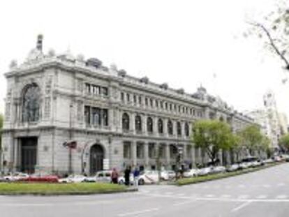 Vista de la fachada del Banco de Espa&ntilde;a en Madrid.