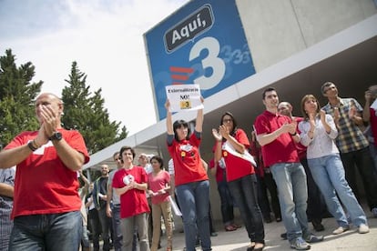 Protesta de los trabajadores de TV-3.