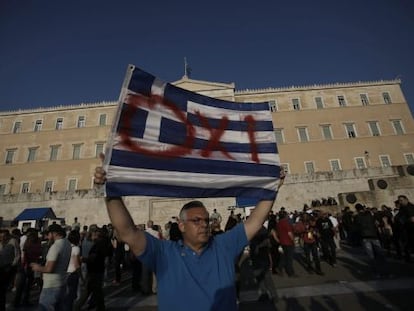 Un partidari del 'no' a Grècia.