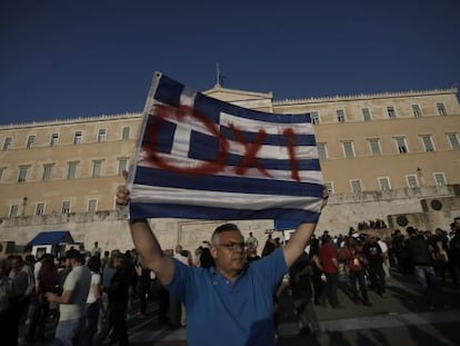 Un partidari del 'no' a Grècia.