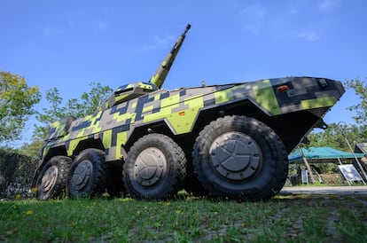 Un prototipo del sistema de defensa aérea "Skyranger" de la empresa de armamento alemana Rheinmetall