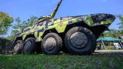 Un prototipo del sistema de defensa aérea "Skyranger" de la empresa de armamento alemana Rheinmetall