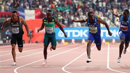 Coleman se impone a Gatlin en la final de los 100 metros.