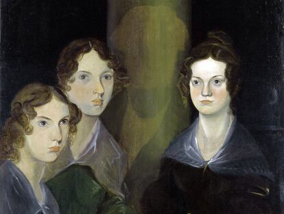 Retrato de Anne Brontë (Thornton, 1820 - Scarborough, 1849), Emily Brontë (Thornton, 1818 - Haworth, 1848) y Charlotte Bronte (Thornton, 1816 - Haworth, 1855), pintado por Patrick Branwell Bronte (1817-1848). Su sombra aparece en el centro de la imagen.