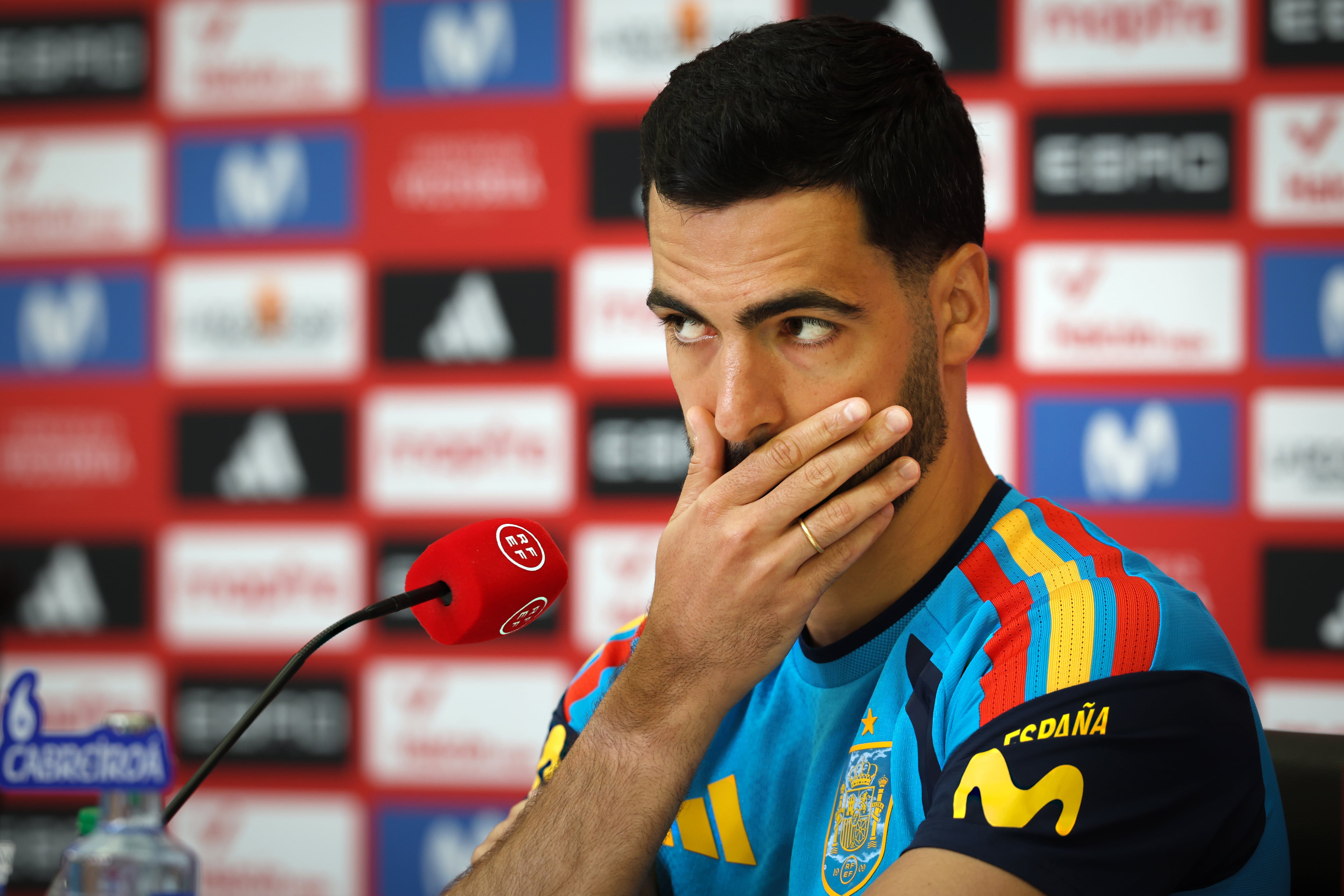 Mikel Merino, durante la rueda de prensa en Chattanooga.