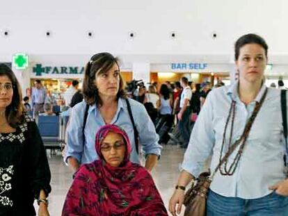 La activista Aminatou Haidar, en Arrecife.