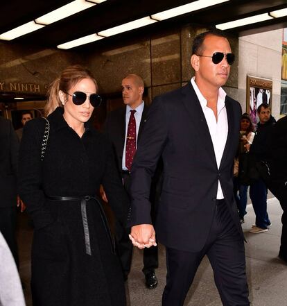 Jennifer Lopez y Alex Rodriguez en Nueva York, el 24 de abril.