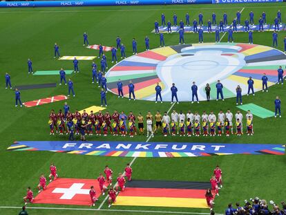 Calentamiento de la selección de Alemania.