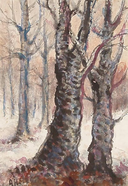 Otra de las obras de Hitler que sale a subasta: "Escena de bosque en invierno".