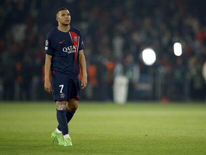 Kylian Mbappé después de la eliminación del PSG de la Champions League a manos del Borussia Dortmund.