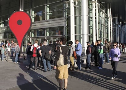 Entrada a la conferencia de desarrolladores de Google.