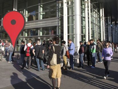 Entrada a la conferencia de desarrolladores de Google.