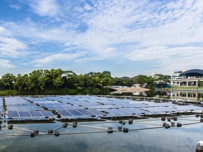 Planta de 100 kilovatios de la empresa israelí Solaris Synergy en Singapur.