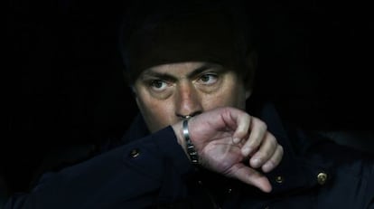 Mourinho, durante la final de la Copa del Rey. 