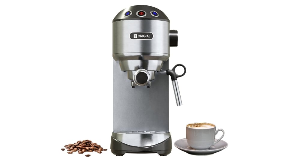 Cafetera espresso de gran capacidad con 19 bares de presión.
