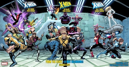 A promotional image of 'X-Men: From the Ashes,' a 2024 relaunch of the X-Men line of comic books published by Marvel Comics